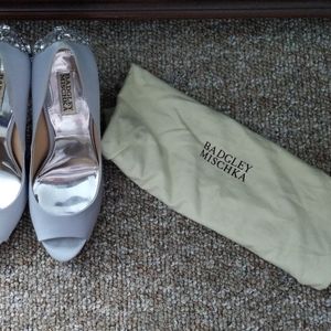 Badgley Mischka jeweled pumps genuine leather